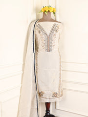 Shimmer Navy Blue Unstitched Suit