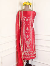 Gavadin Silk Red Unstitched Suit