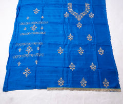 Khadi Blue Unstitched Suit
