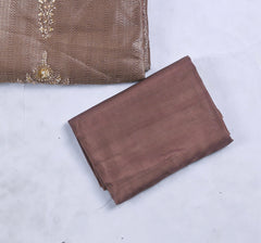 Brocade Brown Unstitched Suit