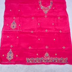 Organza Magenta Unstitched Suit