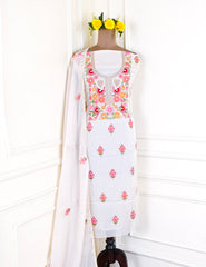 Organza Off-White Unstitched Suit