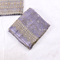 Shimmer Mauve Grey Unstitched Lehenga Suit