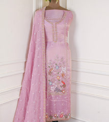 Shimmer Pink Unstitched Suit
