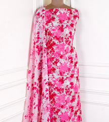Kashmiri Cotton Check Pink Unstitched Suit