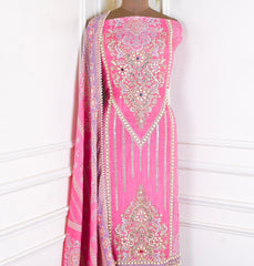 Crush Shimmer Pink Unstitched Suit
