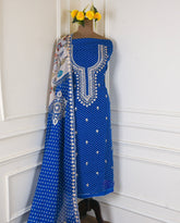 Organza Blue Unstitched Suit