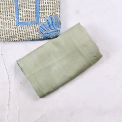 Mul Cotton Pista Green Unstitched Suit