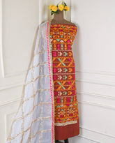 Khaddar Brown Unstitched Suit