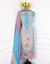 Crush Sky Blue Unstitched Suit