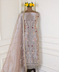 Glass Shimmer Grey Unstitched Suit