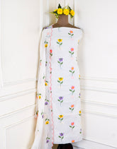 Cotton White Unstitched Suit