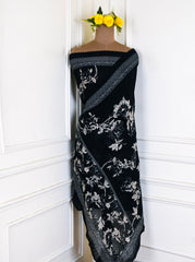 Georgette Black Unstitched Suit