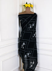 Georgette Black Unstitched Suit