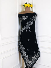 Georgette Black Unstitched Suit