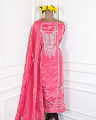 Crepe Onion Pink Unstitched Suit