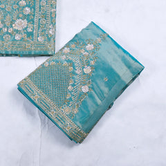 Shimmer Ferozi Unstitched Lehenga Suit