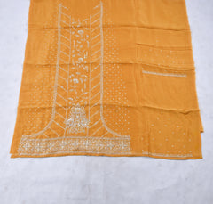 Shimmer Yellow Unstitched Lehenga Suit