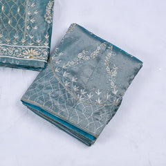 Shimmer Ferozi Unstitched Lehenga Suit