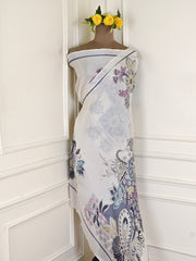 Crepe Muted Blue Unstitched Suit