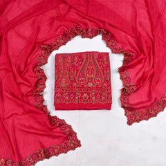 Crepe Magenta Pink Unstitched Suit