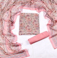 Crepe Pastel Pink Unstitched Suit