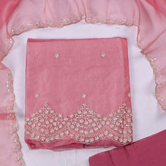 Crush Onion Pink Unstitched Suit