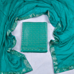 Banarasi Green Unstitched Suit