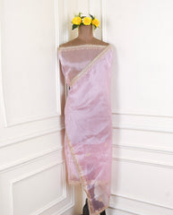 Glass Pink Unstitched Lehenga Suit