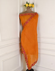 Crepe Mustard Yellow Unstitched Suit