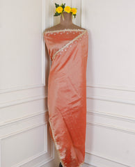 Shimmer Rust Unstitched Lehenga Suit
