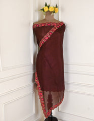 Crepe Brown Unstitched Suit