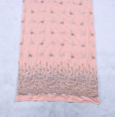 Georgette Peach Unstitched Suit