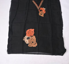 Organza Black Unstitched Suit