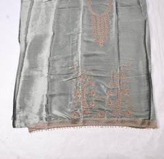 Giraffe Silk Silver Unstitched Suit