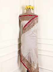 Organza Maroon Unstitched Suit