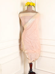 Net Beige Unstitched Suit