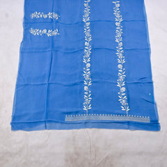 Organza Powder Blue Unstitched Suit