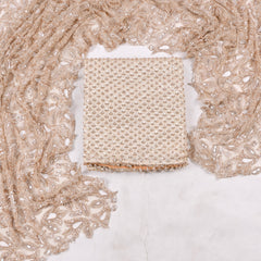 Shimmer Beige Unstitched Suit