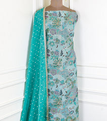 Shimmer Ferozi Unstitched Suit