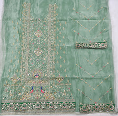 Glass Shimmer Sea Green Unstitched Suit