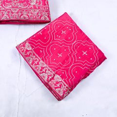 Crepe Magenta Peplum Lehenga Suit