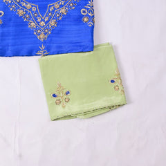 Khadi Blue Unstitched Suit