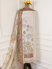 Georgette Beige Unstitched Suit