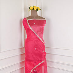 Glass Shimmer Pink Unstitched Suit
