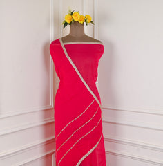 Organza Pink Unstitched Suit