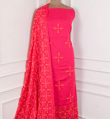 Cotton Pink Phulkari Suit