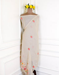 Organza Beige Unstitched Suit