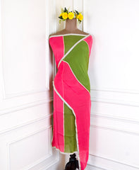 Banarasi Silk Pink Unstitched Suit