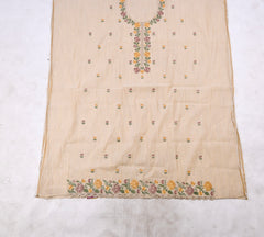 Mul Cotton Beige Unstitched Suit
